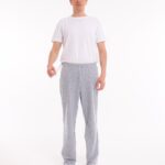 Pflegehose für Herren in Grau – Frontansicht mit elastischem Bund
